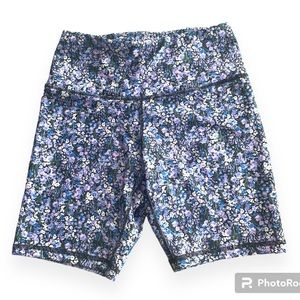 Ebb & Flow - High Waisted Floral Bike Shorts - Size Small